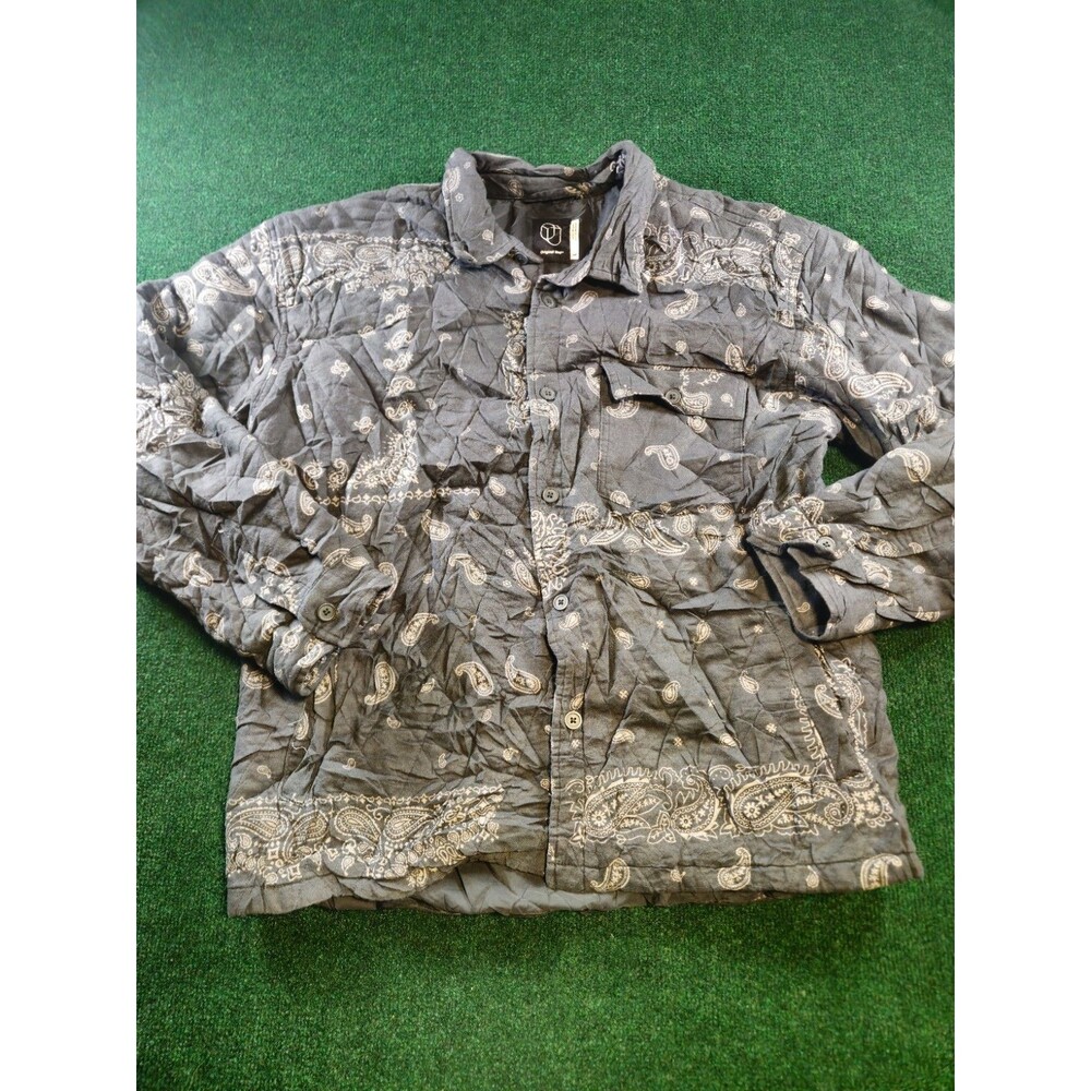 Original Use Quilted Paisley Bandana Flannel Size L Print Men's Jacket